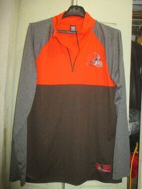 Cleveland Browns NFL Team Apparel 1/4 Zip Pullover Mens Medium